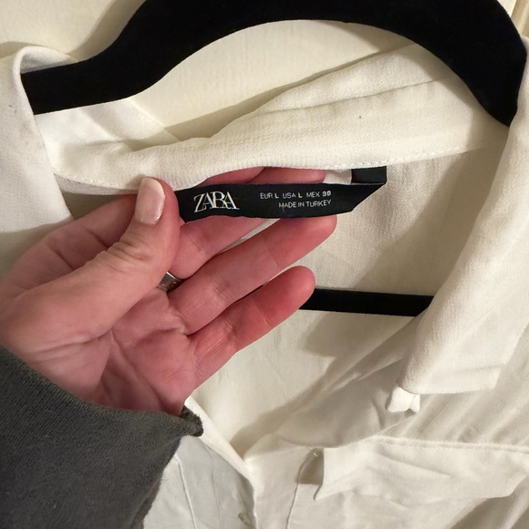 White Sheer Button-Up Blouse - Picture 6 of 6